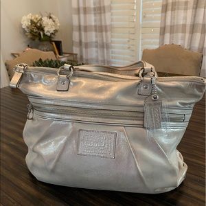 Coach Poppy Gold Metallic Glam Tote